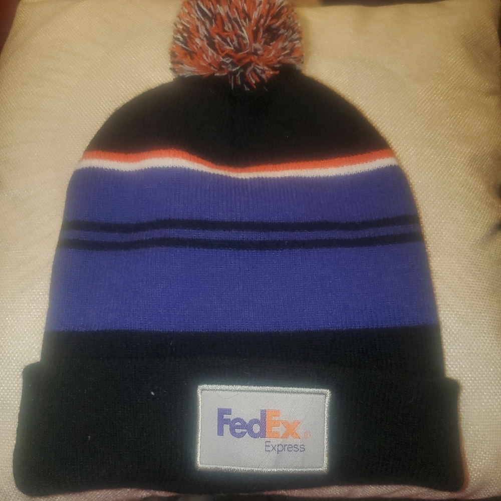 Dex Kids Pom-Pom Beanie - Black and Blue